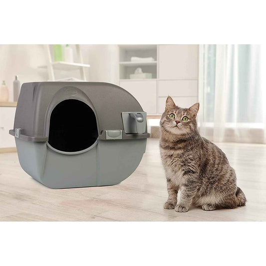 Omega Paw Self Cleaning Cat Litter Box, Roll 'N Clean Litter Box, Large Size for Large Cats and Multiple Cat Households, Brown Color, Model RA20 🍁 All In One Marketplace Canada
