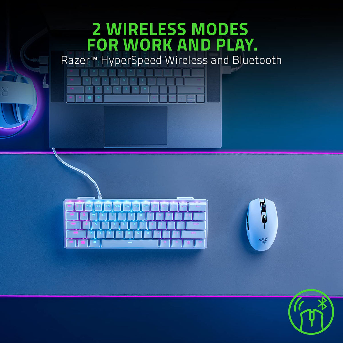 Razer Orochi V2 Mobile Wireless Gaming Mouse: Ultra Lightweight - 2 Wireless Modes - Up to 950hrs Battery Life - Mechanical Mouse Switches - 5g Advanced 18k Dpi Optical Sensor - White 🍁 All In One Marketplace Canada
