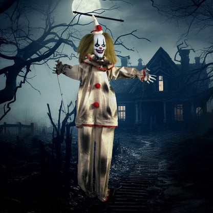 Haunted Hill Farm 55-in. Smalls The Animated Swinging Clown, Indoor or Covered Outdoor Halloween Decoration, Battery Operated, Festive Holiday Decor