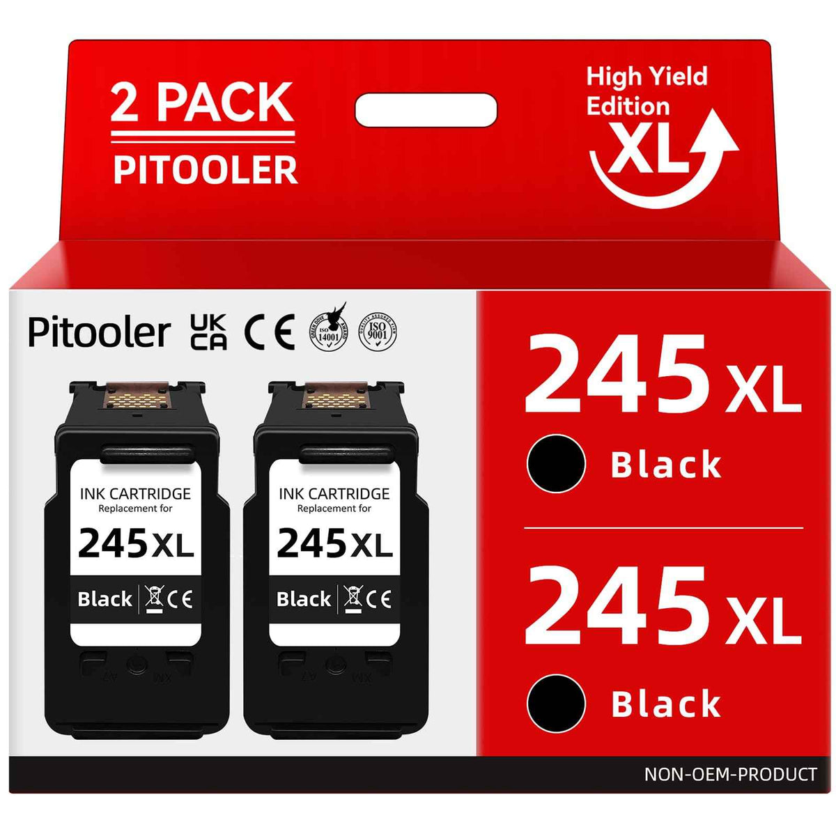 Pitooler for Canon 245XL Black Ink Cartridge Compatible for Canon Printer Ink PG-245 XL Compatible for Pixma TS3420 TR4520 MX492 MX490 TS3425 MG2525 TS3320 MG2524 TS3400 TS3300 TS3429 MG3022 Printer 🍁 All In One Marketplace Canada