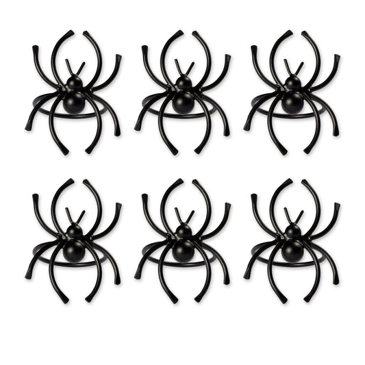 DII Napkin Rings for Halloween, Parties, Everyday, Set of 6, Spider