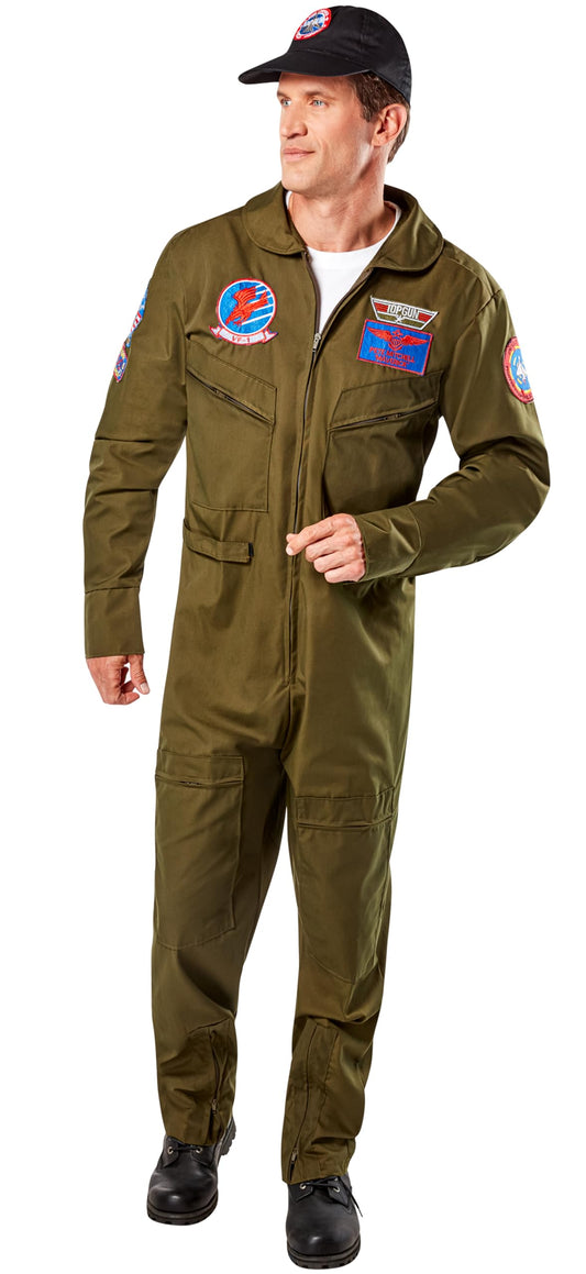 Rubies Adult Officially Licensed Deluxe Top Gun Costume for Themed Parties and Halloween, As Shown, Standard