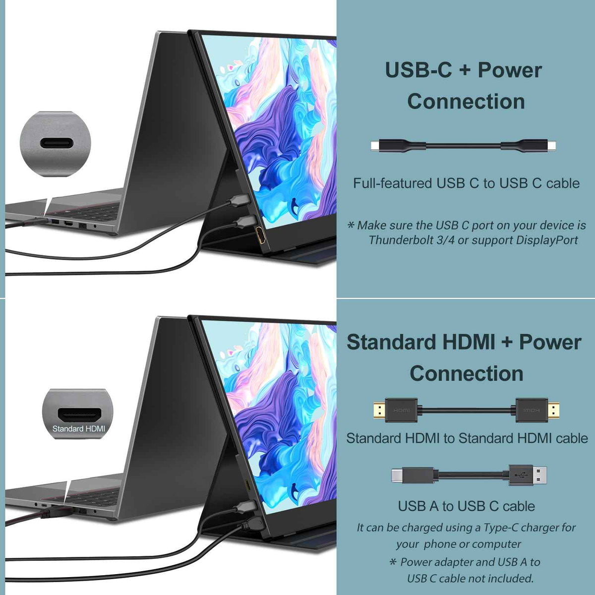 InnoView Portable Monitor, 15.6 Inch FHD 1080P USB C HDMI Second External Monitor for Laptop, Desktop, MacBook, Phones, Tablet, PS5/4, Xbox, Switch, Built-in Speaker with Smart Cover 🍁 All In One Marketplace Canada