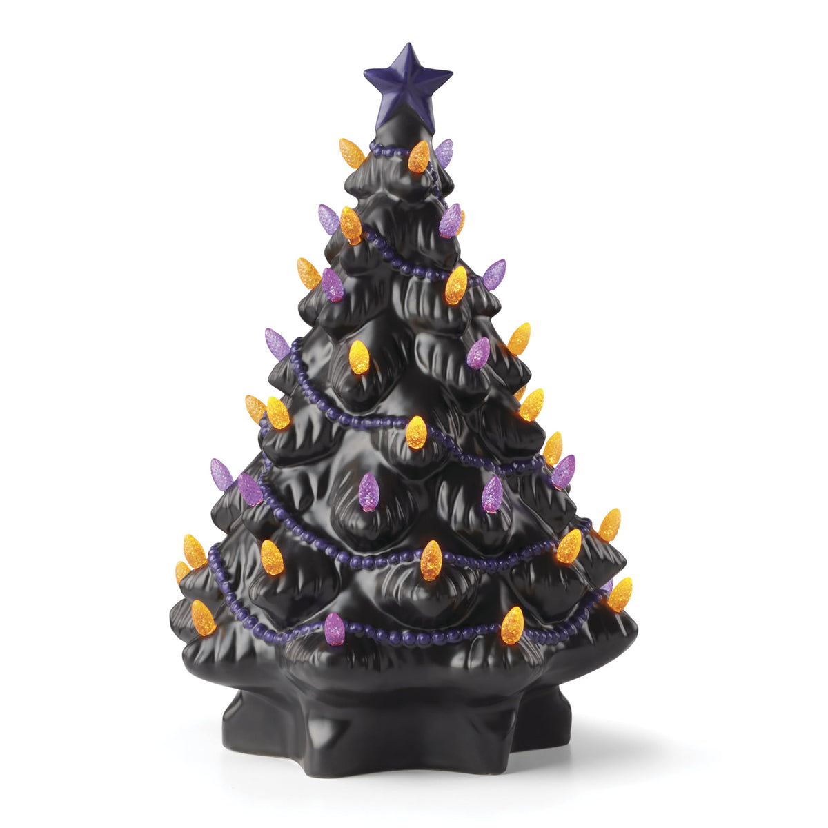 Lenox Treasured Traditions Black Light-Up Tree Halloween Christmas Figurine