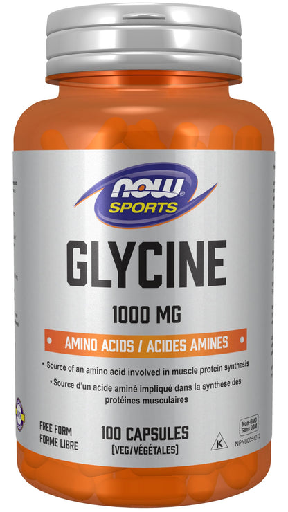 NOW Sports Glycine 1000 mg Vegetable Capsules, 100 Count 🍁 All In One Marketplace Canada