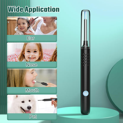 LMECHN Ear Wax Removal, Ear Cleaner with 7 Pcs Ear Set, Ear Wax Removal Tool Camera with 1080P Ear Otoscope & 6 LED Lights, Wireless Ear Pick for Ear Cleaning with 6 Ear Spoons Black 🍁 All In One Marketplace Canada