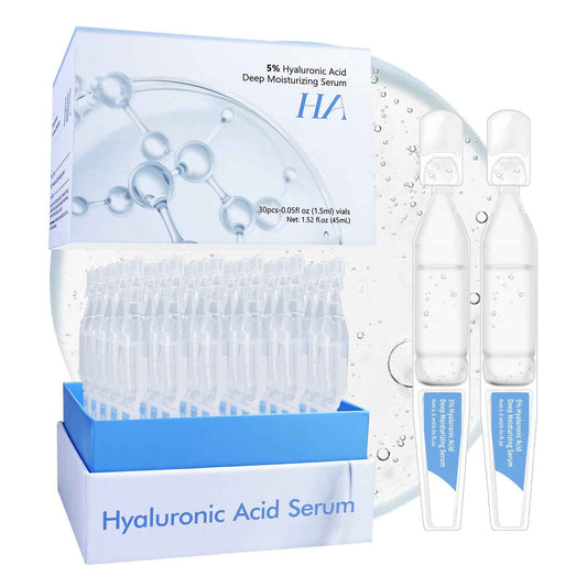 5% Hyaluronic Acid Serum Ultra Moisturizing & Elastic Skin - Wake Nature Perfection Hyaluronic Acid - Anti-Aging Serum for Face Single-Use Vials Skincare - Repair Sensitive Skin (1.5 ml)*30 🍁 All In One Marketplace Canada
