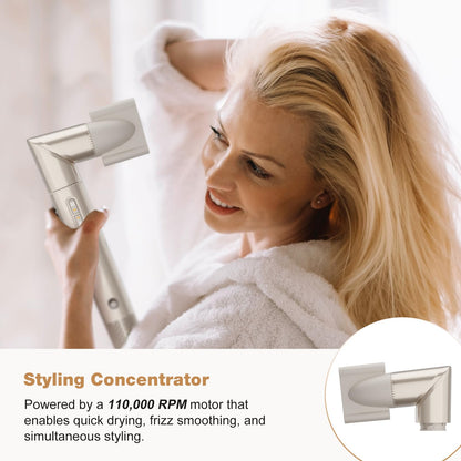 7MAGIC 7 in 1 Hair Styler & Hair Dryer Brush,110,000 RPM High-Speed Negative Ionic Hot Air Styler, 1400W Powerful Blow Dryer Brush & Multi-Style for Straight,Wavy, Curly, and Coily Hair,Champagne Gold 🍁 All In One Marketplace Canada