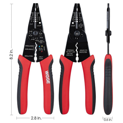 WGGE WG-015 Professional 8-inch Wire Stripper/Wire Crimping Tool, Wire Cutter, Wire Crimper, Cable Stripper, Wiring Tools and Multi-Function Hand Tool(ONLY Sold by W&G Global Electronics INC) 🍁 All In One Marketplace Canada