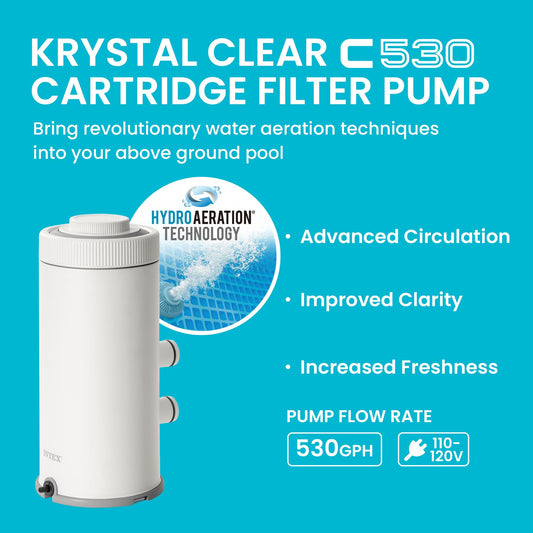 INTEX C530 Krystal Clear Cartridge Filter Pump for Above Ground Pools: 530 GPH Pump Flow Rate – Improved Circulation and Filtration – Easy Installation – Improved Water Clarity – Easy-to-Clean 🍁 All In One Marketplace Canada