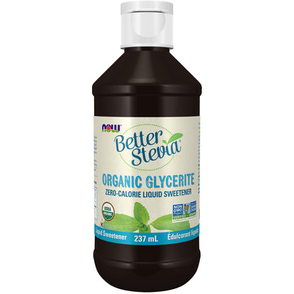 NOW Foods BetterStevia Organic Glycerite Zero-Calorie Liquid Sweetener Keto Friendly, Suitable for Diabetics, No Erythritol, 237ml 🍁 All In One Marketplace Canada