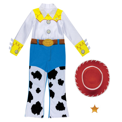 Disney Toy Story Sheriff Jessie Costume for Kids, Official Toy Story 5 Halloween Dress Up Outfit, Size (4-6x)