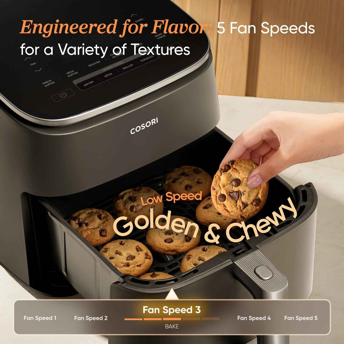 Cosori Air Fryer 6QT 9-in-1 TurboBlaze, 90°– 450°F, Precise Heating for Even Results, Air Fry, Roast, Bake, Broil, Dry, Frozen, Proof, Reheat, Keep Warm, 130+ Recipes, Dishwasher Safe, Dark Gray 🍁 All In One Marketplace Canada