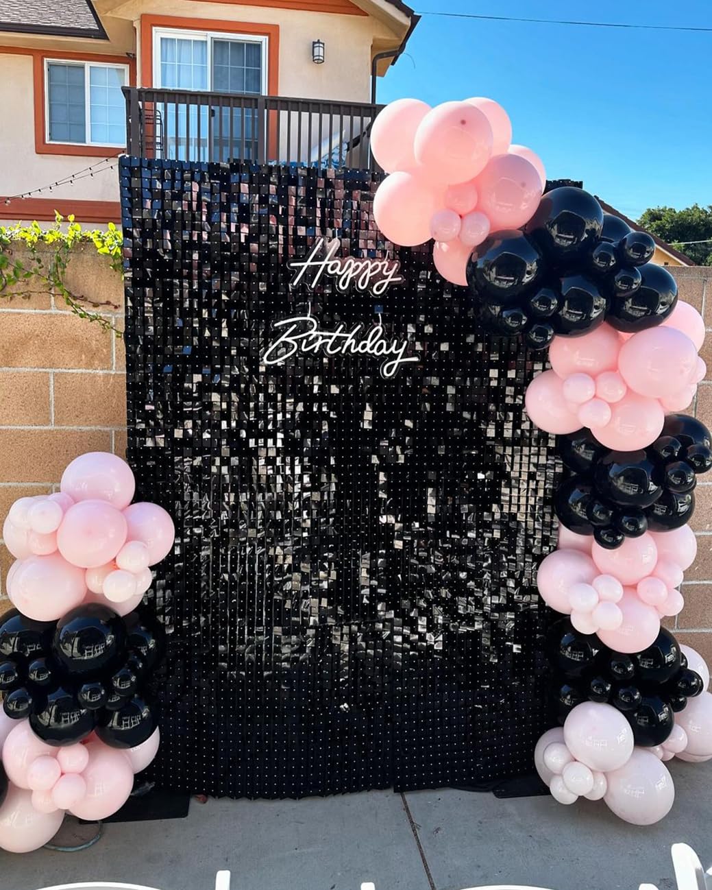 Black Sequin Backdrop Panels 3ftx6ft Glitter Shimmer Wall Background Graduation Party Backdrop for Birthday Anniversary Halloween Engagement Glitter Decor