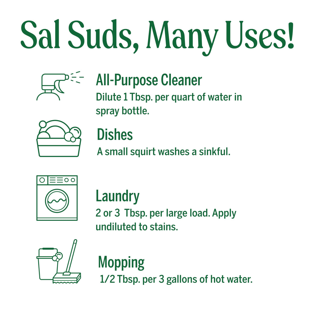 Dr. Bronner's - Sal Suds Biodegradable Cleaner (946 mL) - Concentrated All-Purpose Cleaner for Floors, Laundry, and Dishes, Cuts Grease and Dirt, Powerful Formula 🍁 All In One Marketplace Canada