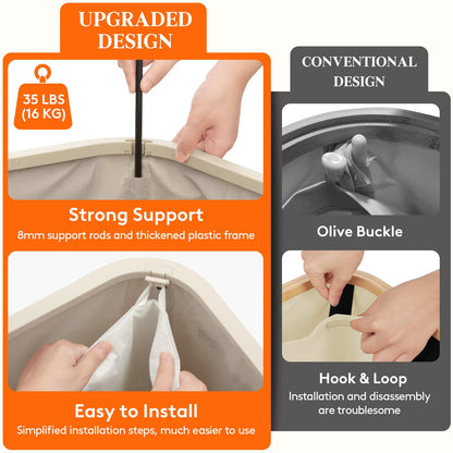 Lifewit 105L Laundry Basket with Lid, Large Laundry Hamper with Handles and Removable Bag, Collapsible Tall Dirty Clothes Hamper for Laundry Room, Bedroom, Bathroom, Dorm, Beige 🍁 All In One Marketplace Canada