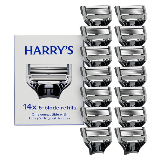 Harry's Original Blades - Men's Razor Refill Pack for Smooth Shaving - Razor Head Replacement - Five Sharp Blades - Flexible Hinge - Moisture Strip - Precision Trimmer - 14 count 🍁 All In One Marketplace Canada