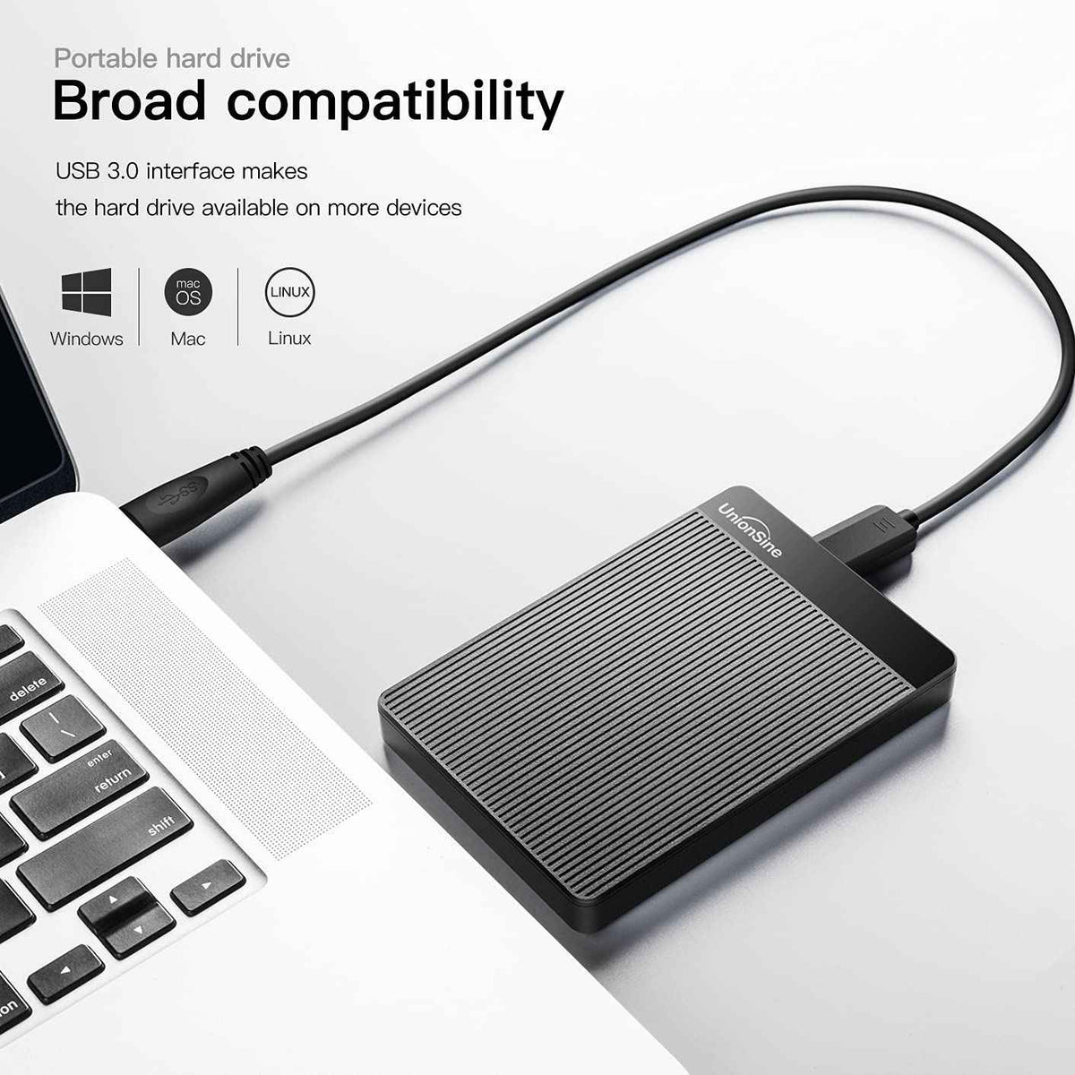 UnionSine 1TB Ultra Slim Portable External Hard Drive HDD-USB 3.0 Storage for PC, Mac, Laptop, PS4, Xbox one, Xbox 360-(Black) 🍁 All In One Marketplace Canada