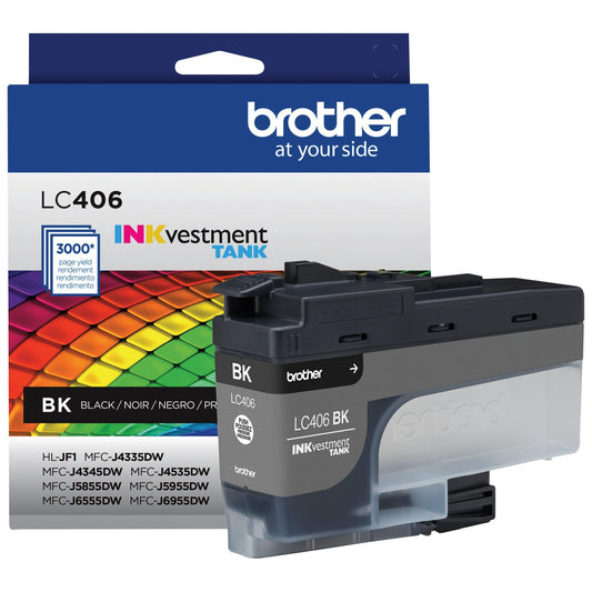 Brother Genuine LC406BKS Standard Yield Black Ink Cartridge, Original Ink Replacement Cartridge, Ink for Brother Inkjet Printers MFC-J4335DW, MFC-J4535DW, MFC-J5855DW 🍁 All In One Marketplace Canada