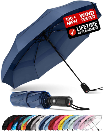 Repel Windproof Travel Umbrella - Compact & Withstands Winds up to 100MPH, Strongest Premium Auto Folding Umbrella for Rain and Sun - Durable, Light & Portable for Women & Men, Fits Backpack & Cars 🍁 All In One Marketplace Canada