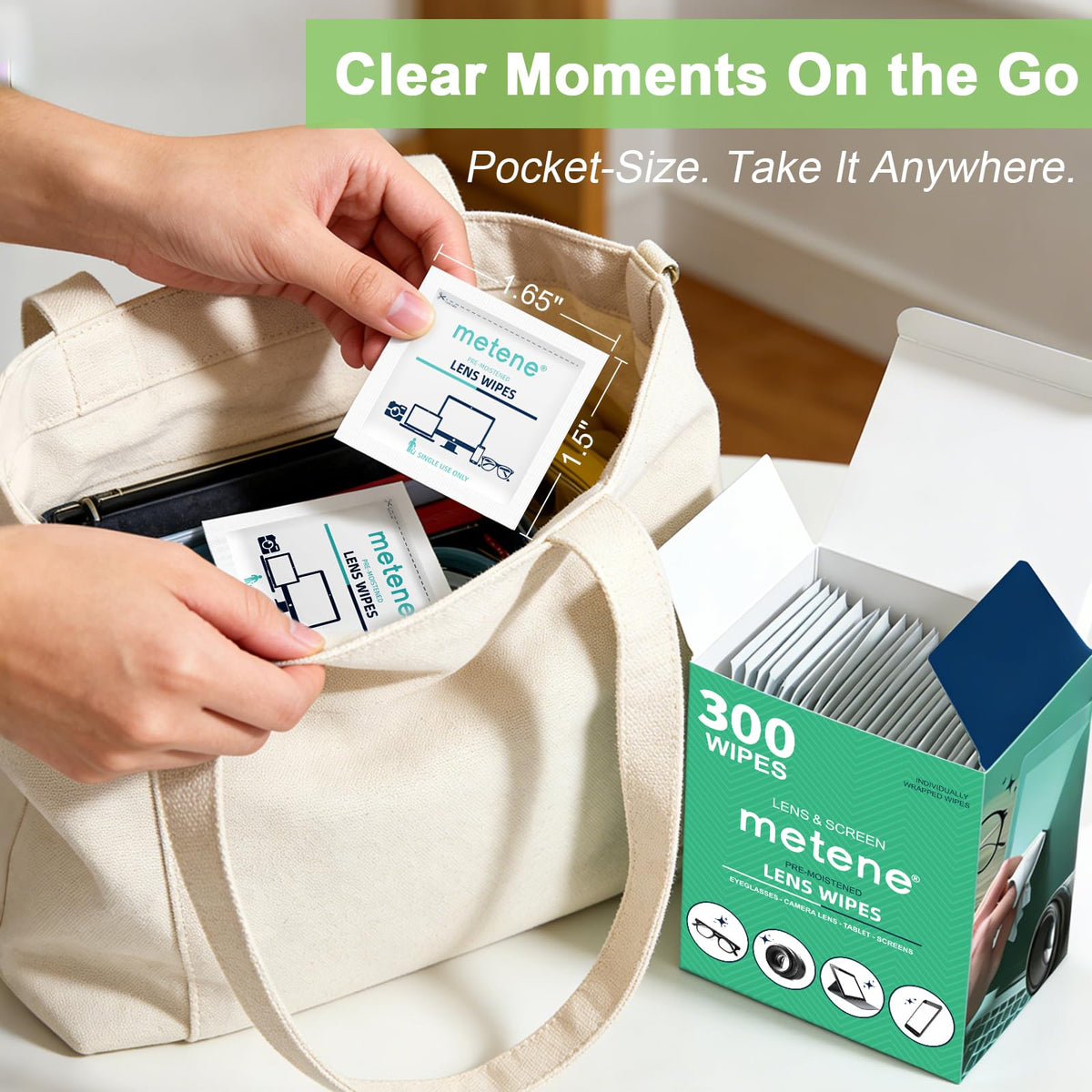 Metene Lens Wipes, 300 Pre-Moistened Individually Wrapped Glasses Wipes 🍁 All In One Marketplace Canada