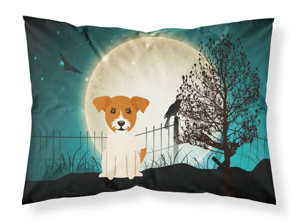 Caroline's Treasures BB2298PILLOWCASE Halloween Scary Jack Russell Terrier Fabric Standard Pillowcase Lightweight Super Soft Easy Care Decorative Artwork Pillowcase, Standard