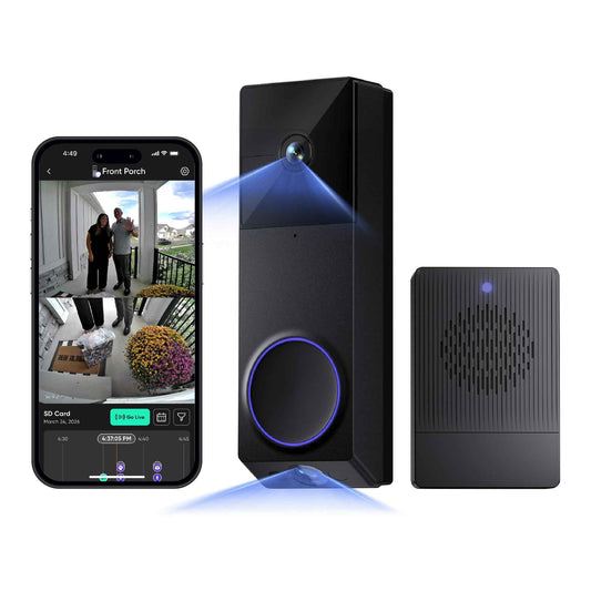 WYZE Duo Cam Doorbell - Security Video Doorbell Battery Powered with Chime, Dual Cameras Door Bell Cam, 2K Full HD and Color Night Vision, 24/7 Local Recording, IP65 Weather Resistant, Black 🍁 All In One Marketplace Canada