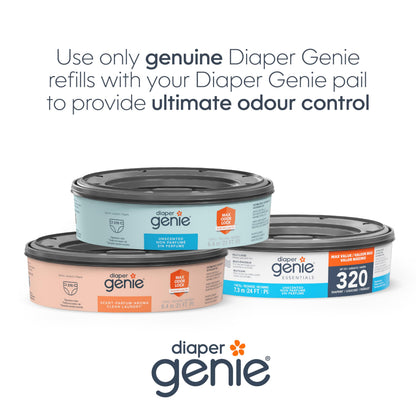 Diaper Genie Essentials Round Refill 4-Pack | Holds Up to 1280 Newborn Diapers | Features Unscented Continuous Film | Compatible with Diaper Genie Complete and Expressions Pails 🍁 All In One Marketplace Canada