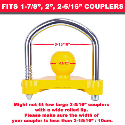 PEAKTOW PTS0002 Heavy Duty Universal Adjustable Coupler Lock Trailer Hitch Storage Security Lock Fits 1-7/8, 2, 2-5/16 Inches Couplers 🍁 All In One Marketplace Canada