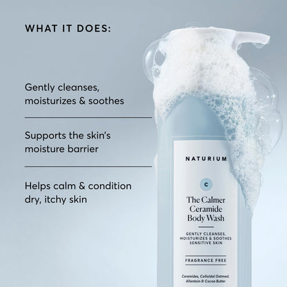 Naturium The Calmer Ceramide Body Wash, Fragrance-Free, Cleansing & Moisturising for Dry, Sensitive Skin, Dermatologist-Tested, Paraben & Cruelty-Free, 500 mL / 16.9 fl oz 🍁 All In One Marketplace Canada