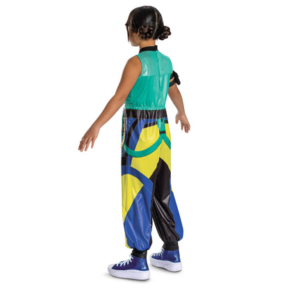 K-Pop Demon Hunters Zoey Costume, Official Halloween Jumpsuit and Arm Accessory Outfit, Kids Size (7-8)
