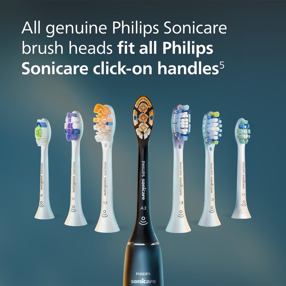 Philips Sonicare W DiamondClean - Genuine Replacement Electric Toothbrush Heads, Black, 2 Pack, HX6062/95 🍁 All In One Marketplace Canada