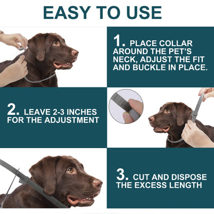 2 Pack Adjustable Collars for Dog, Prevention for 16 Months, Waterproof, 63.5cm for Small, Medium and Large Dogs, Over 7 Weeks Old Use 🍁 All In One Marketplace Canada