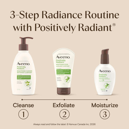 Aveeno Positively Radiant Daily Moisturizer SPF 15 - Face Lotion with Soy Formula for Dry Skin, Hypoallergenic & Oil-Free Lotion, Evens Tone & Texture, Non-Comedogenic Moisturizer for Face 120 mL 🍁 All In One Marketplace Canada