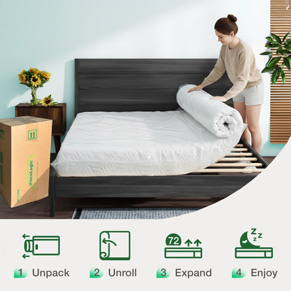 ViscoLogic Made in Canada 6 Inch Twin Mattress, Cool Gel Infused Foam, Medium Firm Support & Pressure Relief, Mattress in a Box, CertiPUR-US®, Twin Size 🍁 All In One Marketplace Canada