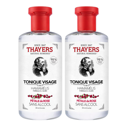 Thayers Alcohol-Free Rose Petal Witch Hazel Facial Toner, Soothing and Hydrating, for All Skin Types, Including Sensitive, Alcohol Free, VALUE Duo Pack (2 x 355mL) 🍁 All In One Marketplace Canada