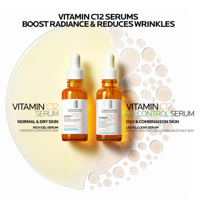 La Roche-Posay Vitamin C Serum, 12% Pure Vitamin C Anti-Aging and Illuminating Facial Serum to Help Reduce the Look of Fine Lines, Improve Skin Radiance & Texture, Suitable for Sensitive Skin 30mL 🍁 All In One Marketplace Canada