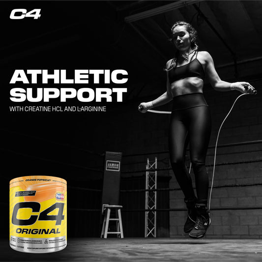 Cellucor C4 Original Pre Workout Powder - Sugar Free Preworkout Energy for Men & Women - 150mg Caffeine, Beta Alanine, Creatine - Orange Popsicle, 60 Servings 🍁 All In One Marketplace Canada