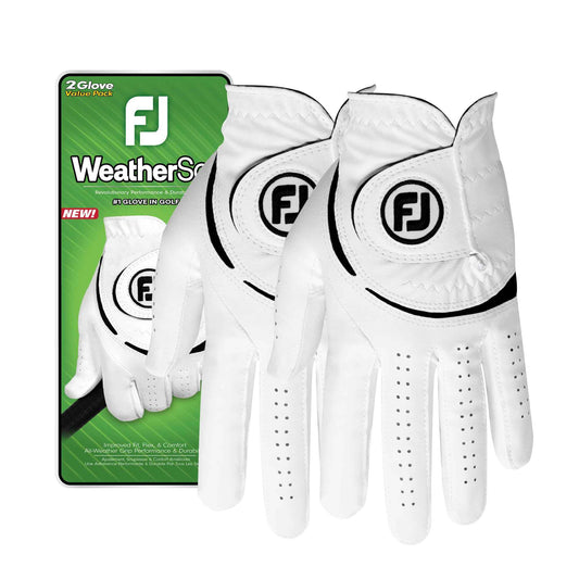 FootJoy Men's WeatherSof 2-Pack Golf Glove, White, Large, Worn on Right Hand 🍁 All In One Marketplace Canada