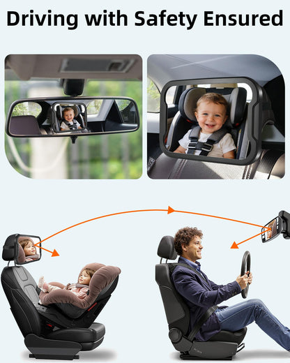 Zacro Baby Car Mirror, Shatter-Proof Acrylic Baby Mirror for Car, Rearview Baby Mirror-Easily to Observe The Baby's Every Move, Safety and 360 Degree Adjustability 🍁 All In One Marketplace Canada