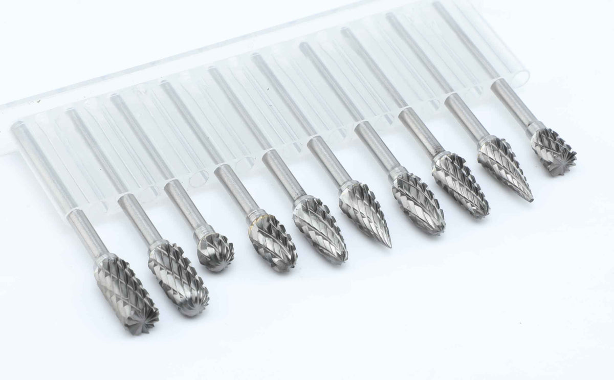 Sworker 10Pcs 1/8" Shank Carbide Burrs Set Bits Compatible with Dremel Metal Grinding Wood Stone Carving Cutting Engraving Grinder Kit Attachment Rotary Tool Accessories 🍁 All In One Marketplace Canada