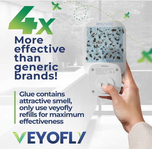 VEYOFLY Fruit Fly Traps for Indoors (1 Device + 2 Refills), Gnat Trap Indoor Plug in, Bug Traps, Flying Insect Trap, Gnat Traps for House Indoors, Fly Trap Indoor for Home Bug Light, Gnats Catcher 🍁 All In One Marketplace Canada
