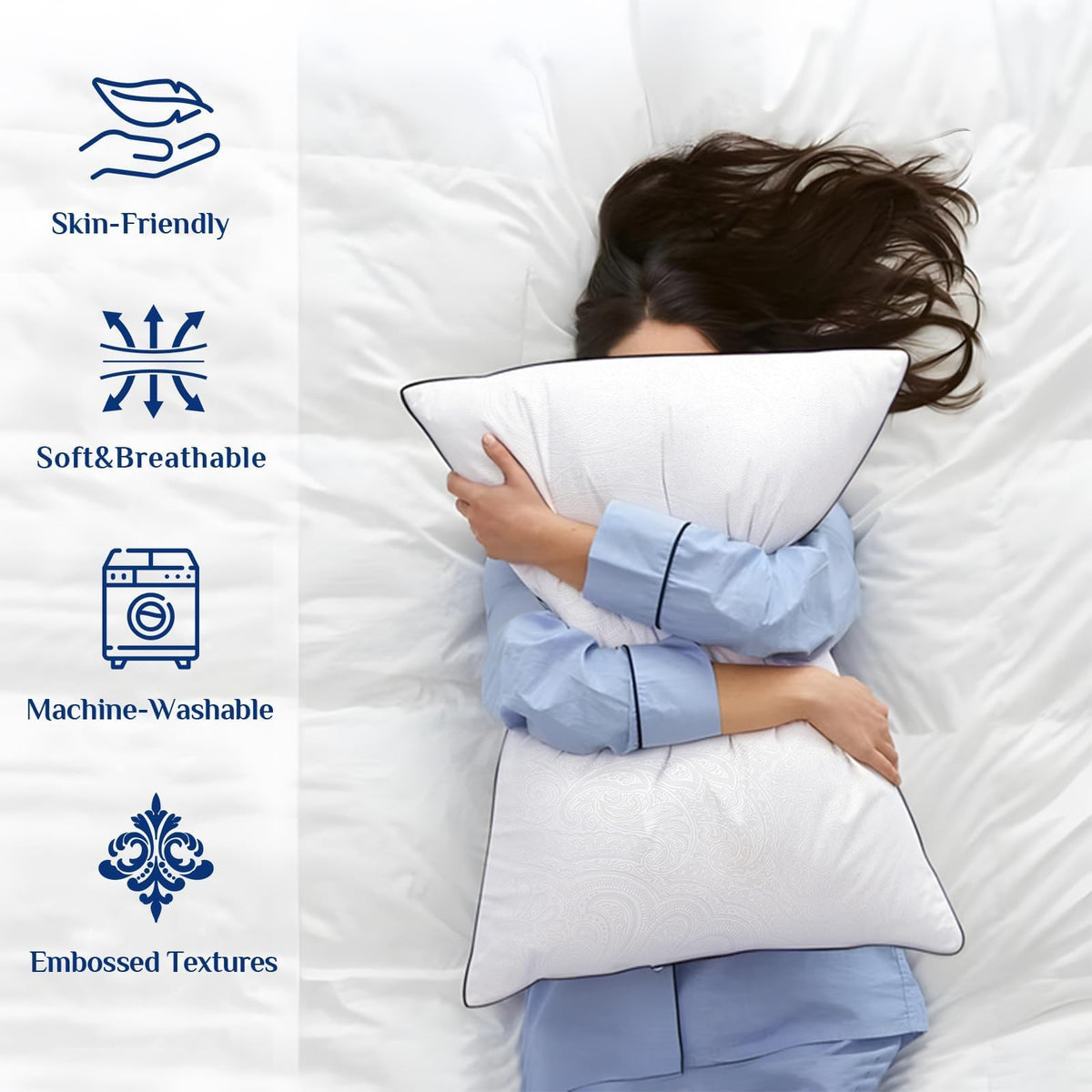 JOLLYVOGUE Pillows Queen Size 2 Pack for Sleeping, Soft and Supportive Bed Pillow for Side and Back Sleeper, Down Alternative Hotel Collection Pillows-20 x30 🍁 All In One Marketplace Canada