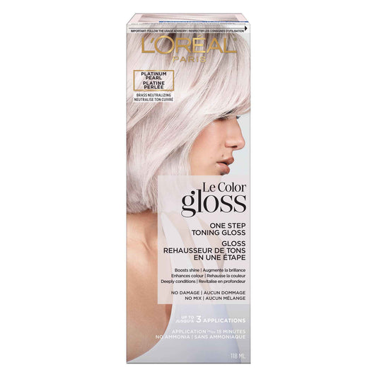 L'Oreal Paris Le Color Gloss One Step Toning Hair Gloss Treatment, Platinum Pearl, Enhance Your Shine with this Semi Permanent Hair color, 1 Kit 🍁 All In One Marketplace Canada