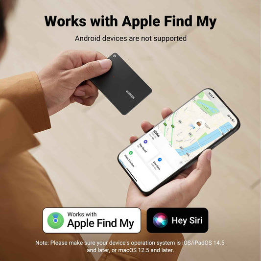 UGREEN FineTrack Slim Smart Finder Compatible with Apple Find My (iOS Only), 1.7mm Ultra-Slim Wallet Finder, IP68 Waterproof Rechargeable Bluetooth Tracker Card for Wallet, Key, Luggage Tags 🍁 All In One Marketplace Canada