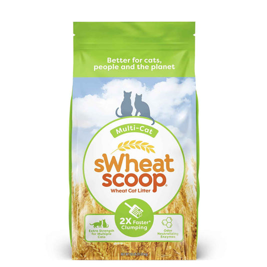sWheat Scoop Natural Wheat Multi-Cat Litter, Superior Clumping with Odor Neutralizing Enzymes, 25 Pound Bag 🍁 All In One Marketplace Canada