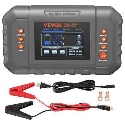 VEVOR Smart Battery Charger, 35-Amp, Lithium LiFePO4 Lead-Acid (AGM/Gel/SLA) Car Battery Charger with LCD Display, Trickle Charger Maintainer Desulfator for Boat Motorcycle Lawn Mower Deep Cycle 🍁 All In One Marketplace Canada