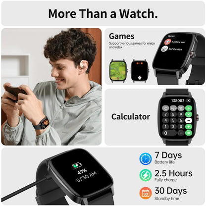 Smart Watch for Men Women, Bluetooth Call Smartwatch with AI Voice, 1.85" HD Fitness Watch, Heart Rate/Steps/Sleep Monitor, 100+ Sports Modes, IP68 Waterproof Watch for Android iOS 🍁 All In One Marketplace Canada