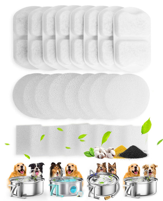 oneisall Dog Cat Water Fountain Filter, 8 Set Pet Fountain Replacement Filters, 5-Stage Filtration for Large/Medium Dogs,Automatic for 7L/230oz Dog Water Fountain PWF-002 (8 Set Filters) 🍁 All In One Marketplace Canada