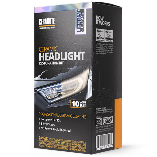 CERAKOTE® Ceramic Headlight Restoration Kit – Guaranteed To Last As Long As You Own Your Vehicle – Brings Headlights back to Like New Condition - 3 Easy Steps - No Power Tools Required 🍁 All In One Marketplace Canada